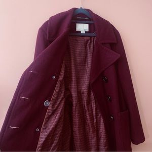 ✨ Bar III XL Womens Cranberry Pea Coat